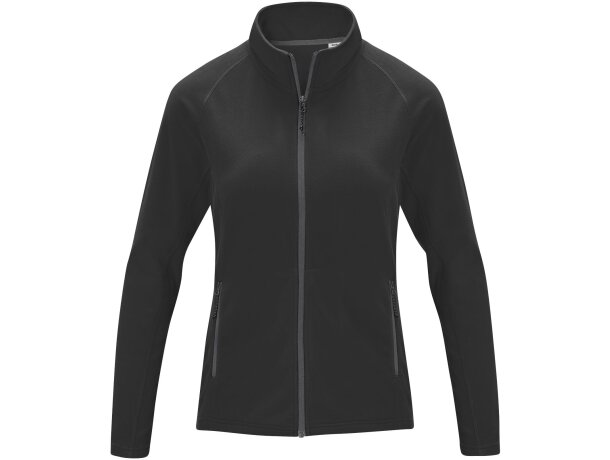 Chaqueta polar mujer Zelus con microforro 140 g/m² Negro intenso detalle 38