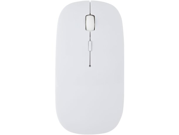 Ratón inalámbrico Menlo de plástico reciclado RCS Blanco detalle 2