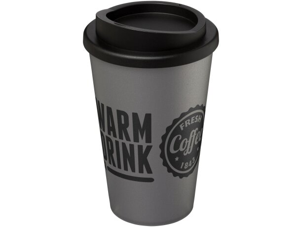 Vaso térmico Americano 350 ml con aislamiento de doble pared Plateado/negro intenso detalle 73