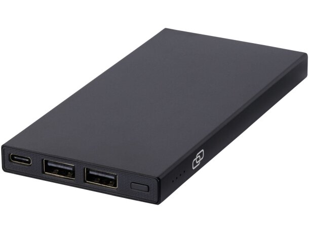 Batería externa Connect de aluminio reciclado con 5000 mAh Negro intenso detalle 5