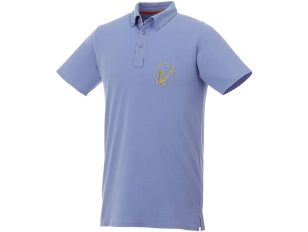 Polo con cuello abotonado para hombre Atkinson Azul claro detalle 5