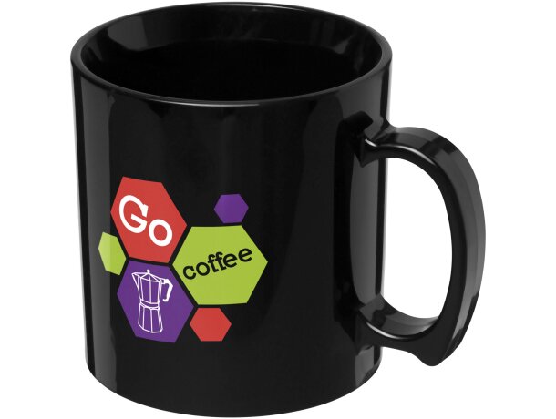 Taza plástico san 300ml con asa integrada personalizable Negro intenso detalle 1