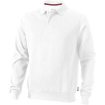 Sudadera con cuello de polo contrastado blanca Sudadera con cuello de polo contrastado blanca