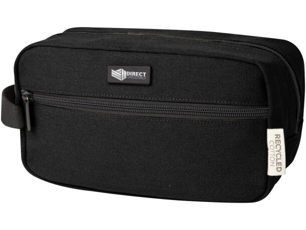 Neceser de viaje Joey con lona reciclada certificada GRS Negro intenso detalle 1