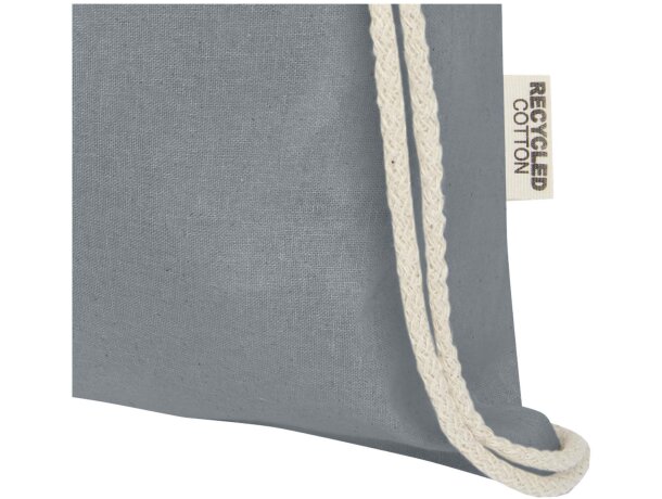 Bolsa con cordón Oregon de algodón reciclado certificado GRS Gris detalle 24