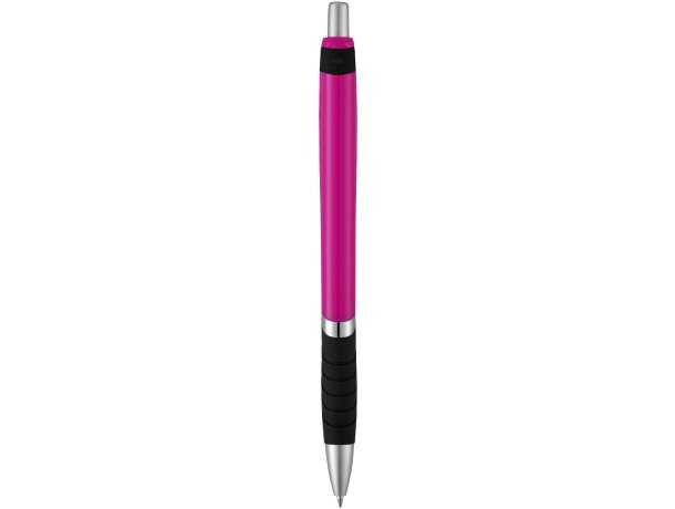 Bolígrafo de color liso con empuñadura de goma Turbo Magenta/negro intenso detalle 11