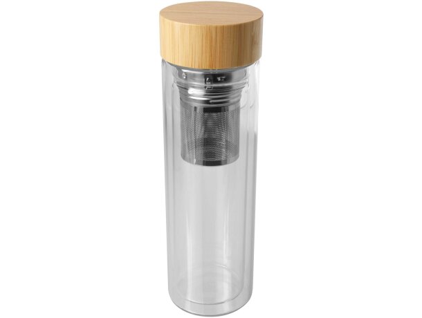 Botella de vidrio borosilicato Bailey 400ml con infusor de té Transparente claro detalle 4