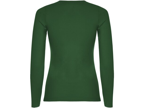Camiseta manga larga mujer algodón 100% Roly Extreme Verde botella detalle 18
