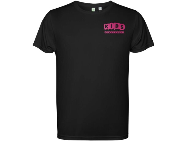 Camiseta manga corta infantil Estoril Roly poliéster reciclado Negro intenso detalle 10