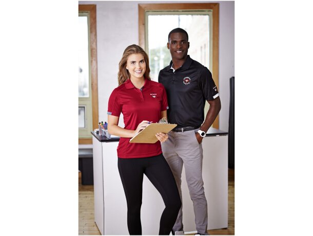 Polo manga corta de mujer kiso de Elevate 150 gr Rojo detalle 3