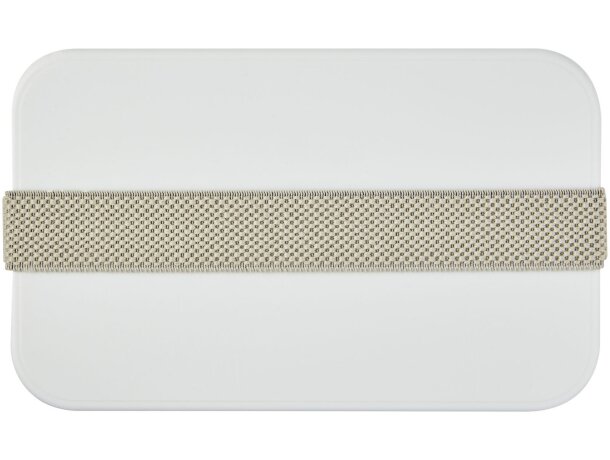 Fiambrera sostenible 700ml MIYO Renew de bioplástico Blanco marfil/gris piedra detalle 39