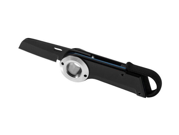 Navaja llavero de acero y aluminio personalizada negro intenso Navaja llavero de acero y aluminio personalizada negro intenso