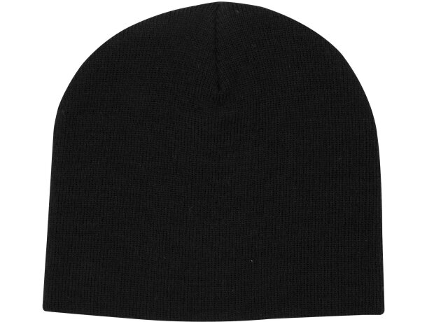 Gorro Izu de acrílico con punto de costilla 1x1 Negro intenso detalle 12