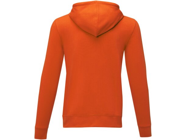 Sudadera con capucha y cremallera completa hombre Theron Naranja detalle 13