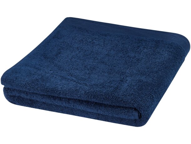 Toalla Riley de algodón certificada OEKO-TEX 550 g/m² Azul marino detalle 9