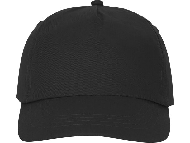 Gorra promocional de 5 paneles con impresión personalizada Negro intenso detalle 69