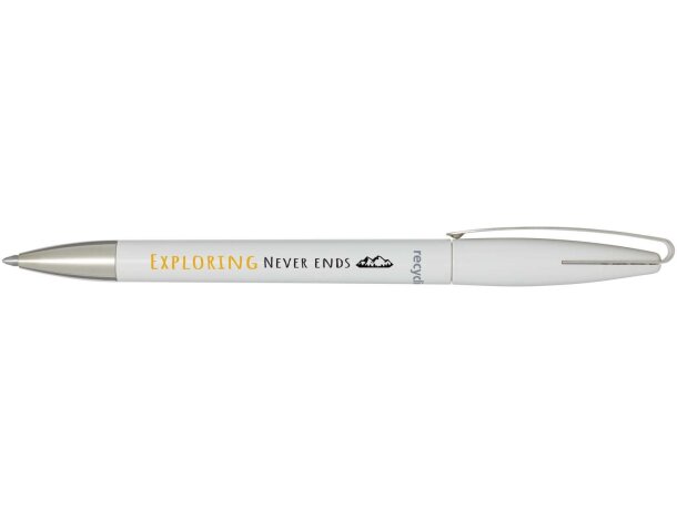 Bolígrafo Ana de plástico reciclado con mecanismo clic Blanco detalle 1