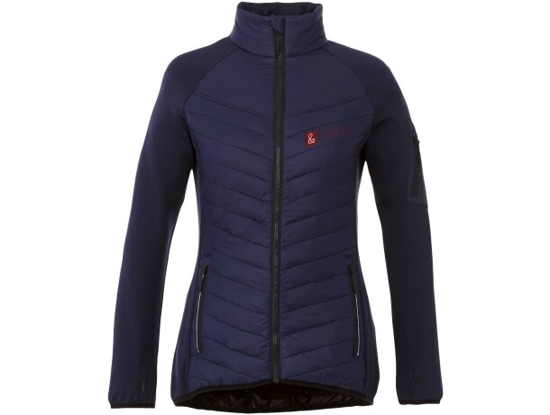 Chaqueta aislante híbrida mujer Banff con tejido repelente Azul marino detalle 7