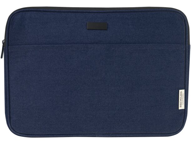 Funda para portátil de 14 pulgadas Joey de lona reciclada GRS Azul marino detalle 8