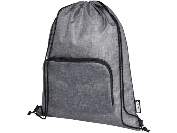 Bolsa con cordón plegable reciclada de 7L Ash Gris mezcla/negro intenso detalle 8