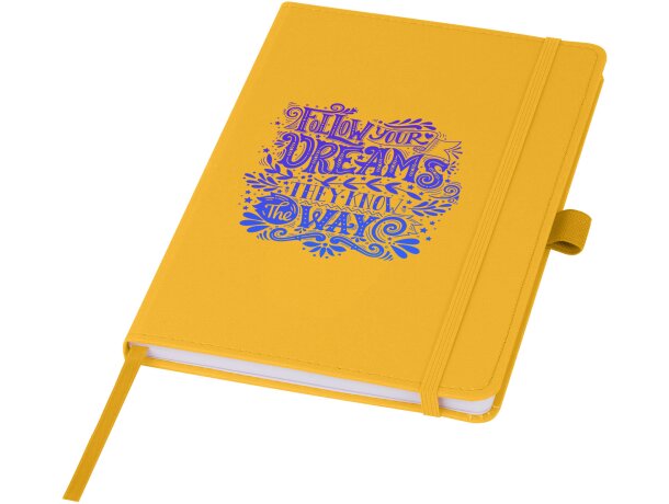Libreta tapa dura plástico oceánico reciclado Thalaasa FSC Amarillo detalle 31