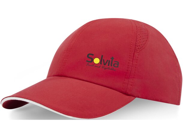 Gorra sandwich reciclada de 6 paneles Cool Fit GRS Morion Rojo detalle 5