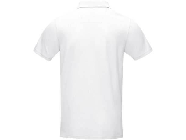 Polo orgánico GOTS de manga corta para hombre Graphite Blanco detalle 2