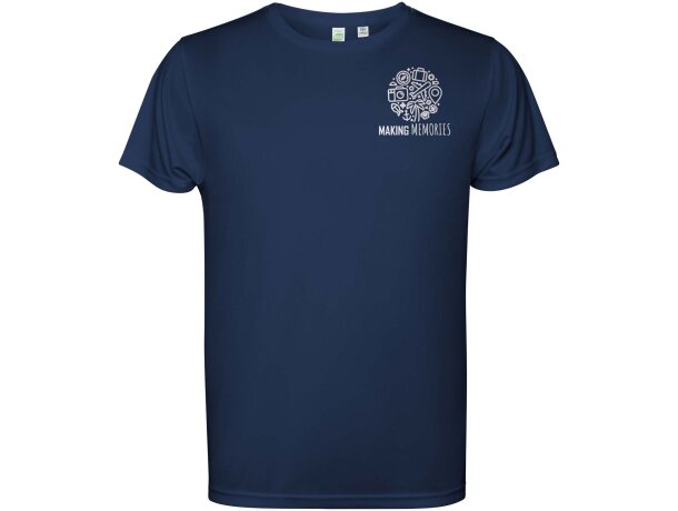 Camiseta manga corta infantil Estoril Roly poliéster reciclado Azul marino detalle 7