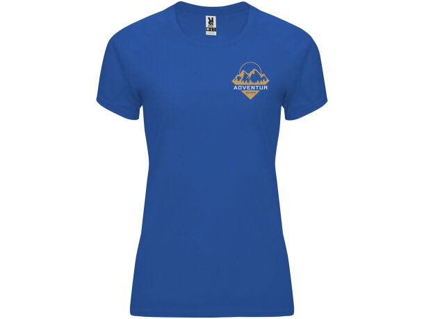 Camiseta deportiva manga corta mujer Bahrain Roly técnica Azul real detalle 13