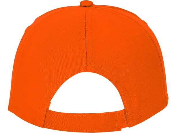 Gorra promocional de 5 paneles con impresión personalizada Naranja detalle 28