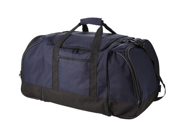 Bolsa de viaje con bolsillos laterales grandes personalizada azul marino Bolsa de viaje con bolsillos laterales grandes personalizada azul marino