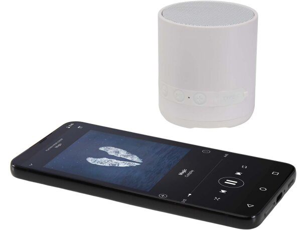 Altavoz inalámbrico Hunor de plástico reciclado con Bluetooth Blanco detalle 13