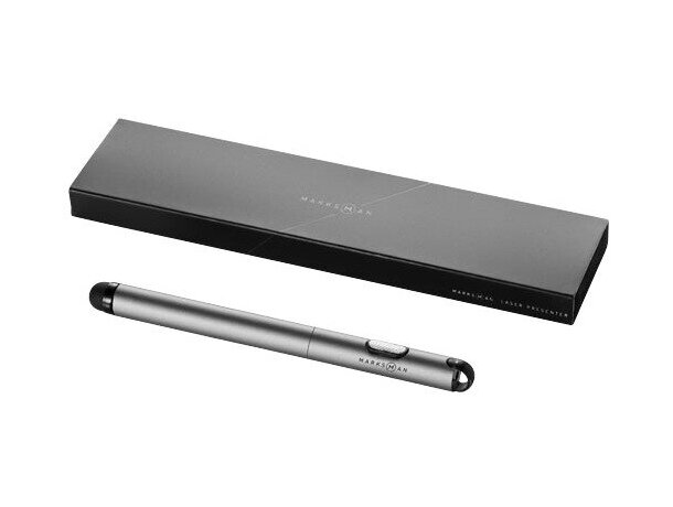 Estuche de bolígrafo con puntero en metal personalizado plata Estuche de bolígrafo con puntero en metal personalizado plata