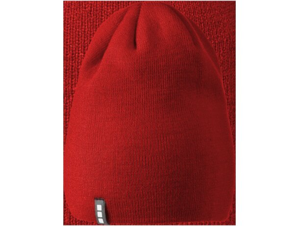 Gorro con acabado de punto colores lisos Rojo detalle 10