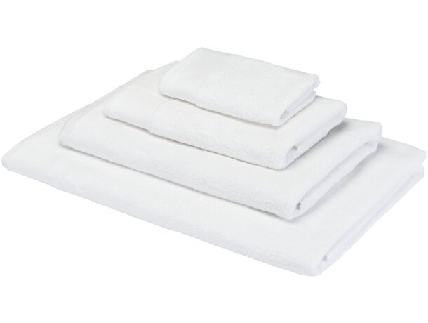 Toalla algodón Chloe sostenible con teñido sin agua 30 x 50 cm Blanco detalle 3