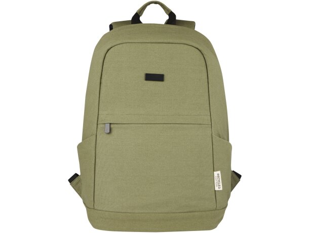 Mochila antirrobo Joey 18L portátil 15,6 lona reciclada GRS Verde oliva detalle 22
