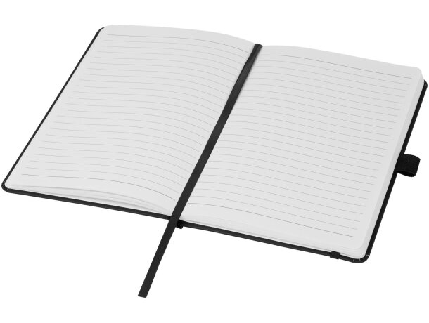Libreta tapa dura plástico oceánico reciclado Thalaasa FSC Negro intenso detalle 22