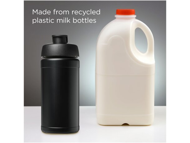 Bidón deportivo Baseline reciclado con tapa Flip 500ml Negro intenso/negro intenso detalle 16