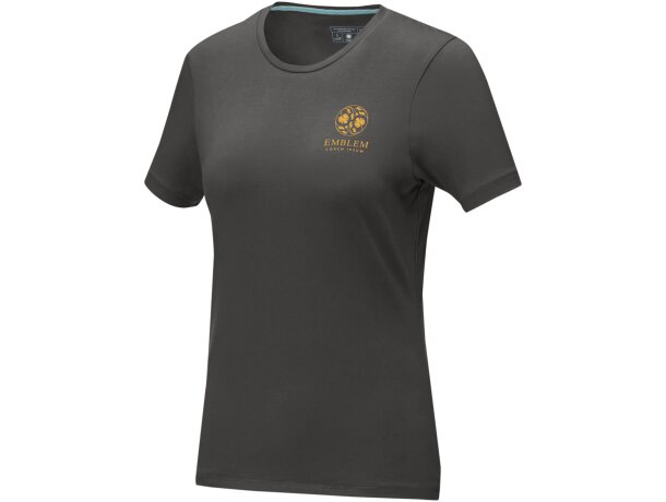 Camisetade manga corta orgánica para mujer Balfour Gris tormenta detalle 29