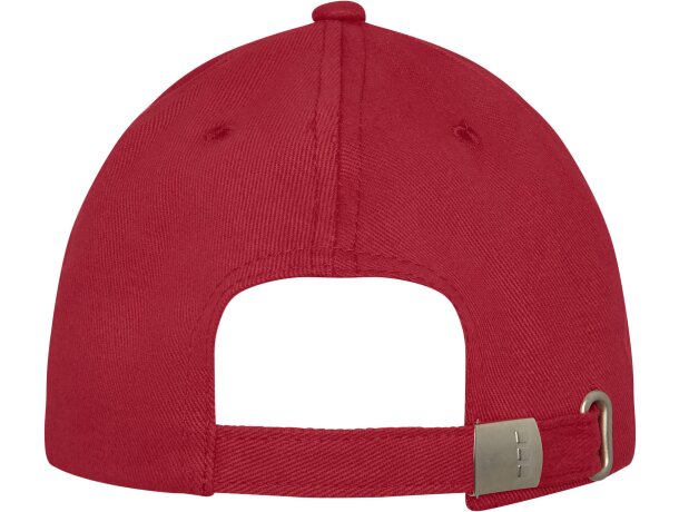 Gorra de 6 paneles Davis Rojo detalle 7