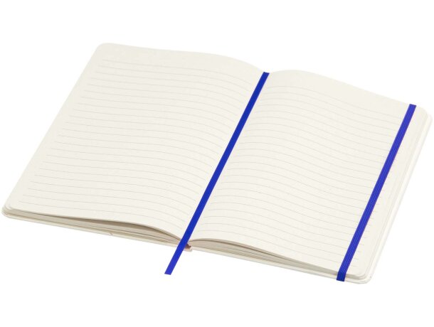 Libreta reciclada A5 con páginas rayadas Bass Azul real detalle 9