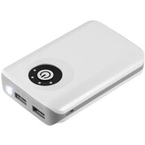 Cargador de 6600 mah con linterna blanco grabado Cargador de 6600 mah con linterna blanco grabado