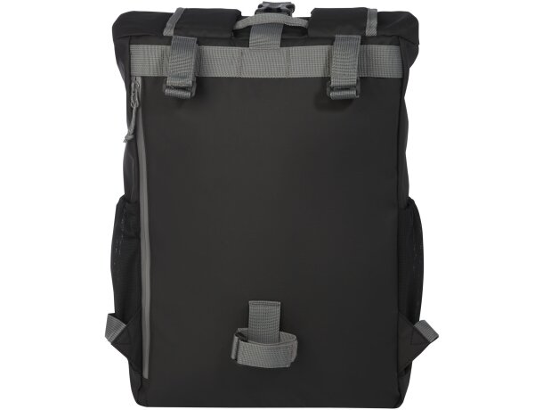 Bolsa enrollable bicicleta Aqua 20L poliéster reciclado GRS Negro intenso detalle 6