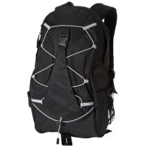 Mochila de trekking con cuerda y rejilla personalizada negro intenso Mochila de trekking con cuerda y rejilla personalizada negro intenso