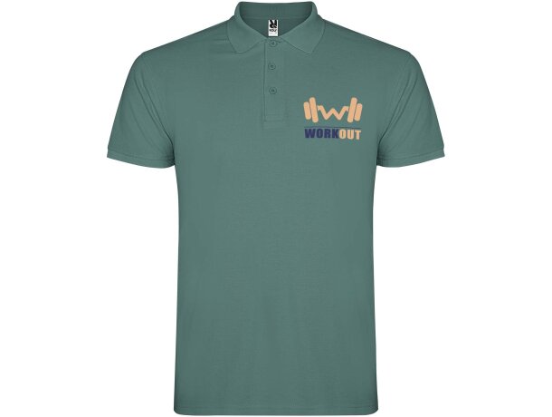 Polo manga corta hombre Star Roly 100% algodón piqué 200 g/m² detalle 133