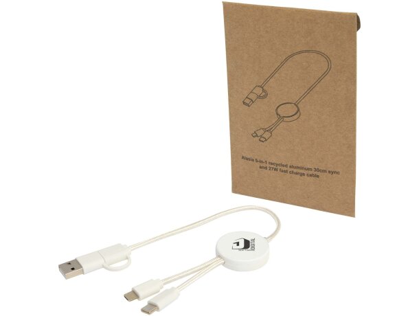 Cable 5 en 1 Citala de plástico reciclado Blanco detalle 8