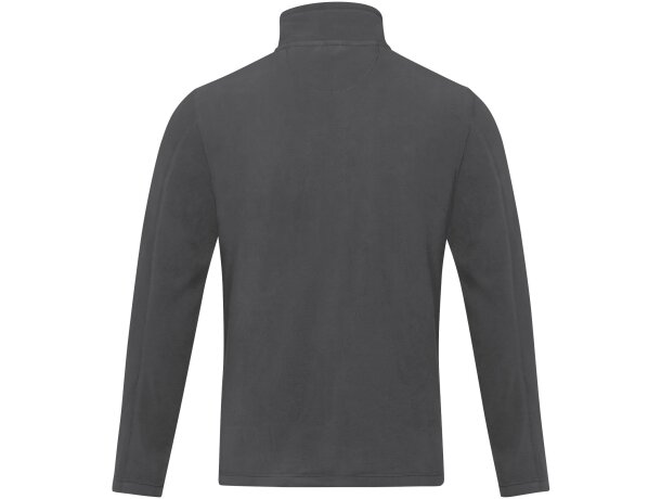 Chaqueta polar reciclada GRS con cremallera hombre Amber Gris tormenta detalle 18