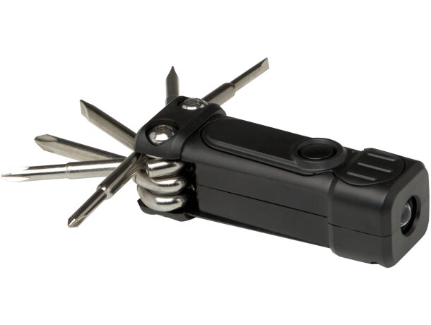 Destornillador reciclado 8 en 1 con linterna integrada Octo Negro intenso detalle 5