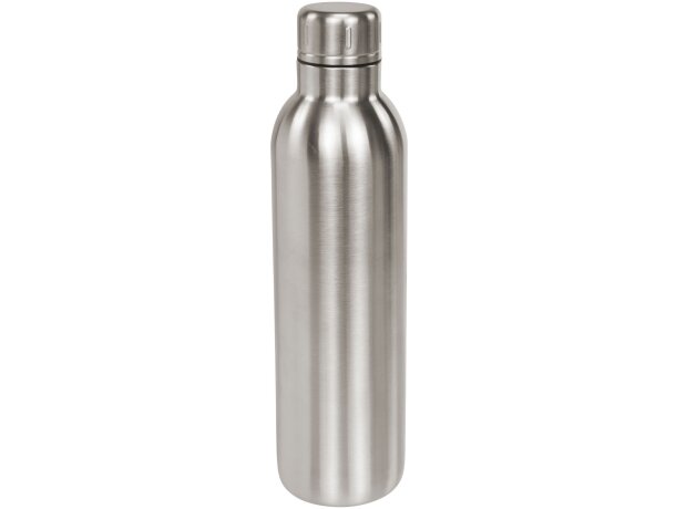Botella termo con logo con tapa de rosca en acero inoxidable Thor Plateado detalle 13