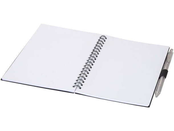 Juego libreta tapa blanda y bolígrafo reciclado Niove Negro intenso detalle 12